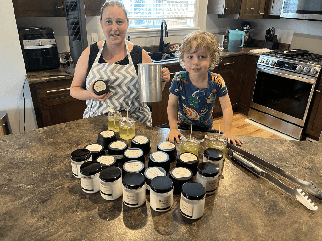 Kristen Olthuis From Little House Creations in Chilliwack Hand Made Small Batch Local Artisan Soy Candles for Autism 2