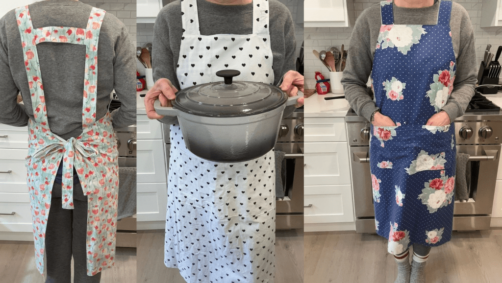 Buy Reversible Handmade Vintage Fabric Aprons Online in Canada from Wild Bluebell Homestead