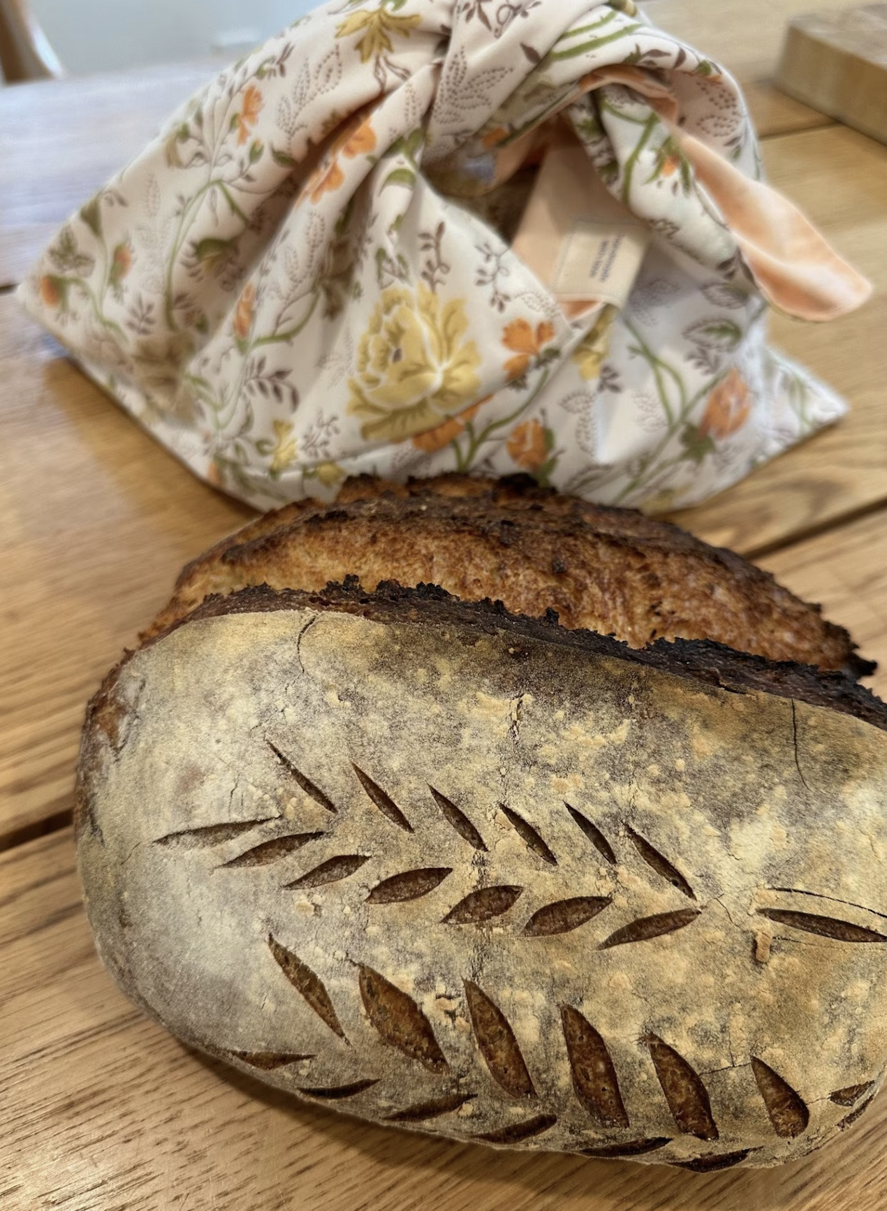 Buy Reusable Vintage Fabric Bento Bread Bag Online in Canada From Wild Bluebell Homestead