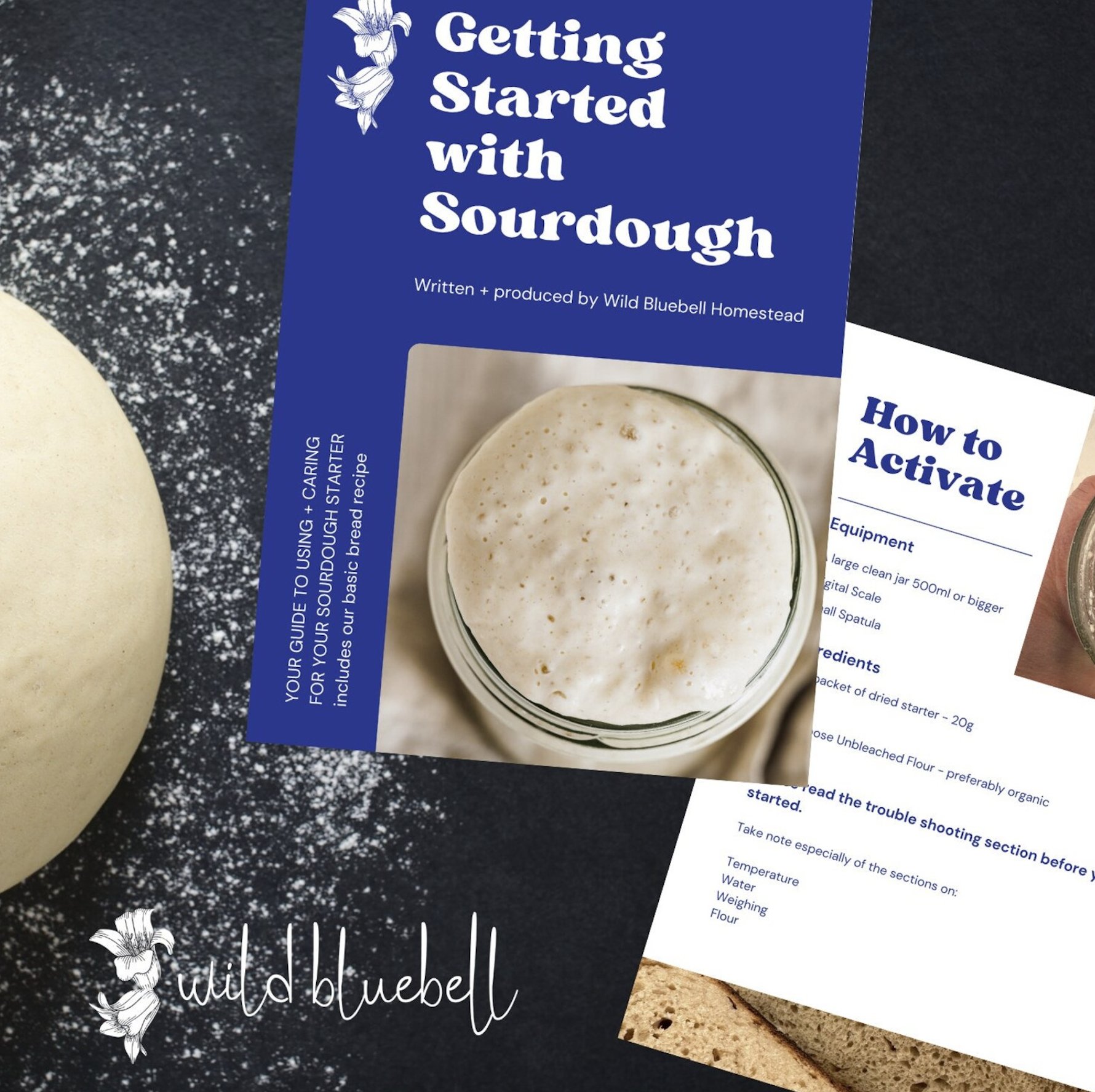 buy sourdough starter guide ebook pdf digital download from wild bluebell homestead etsy shop online