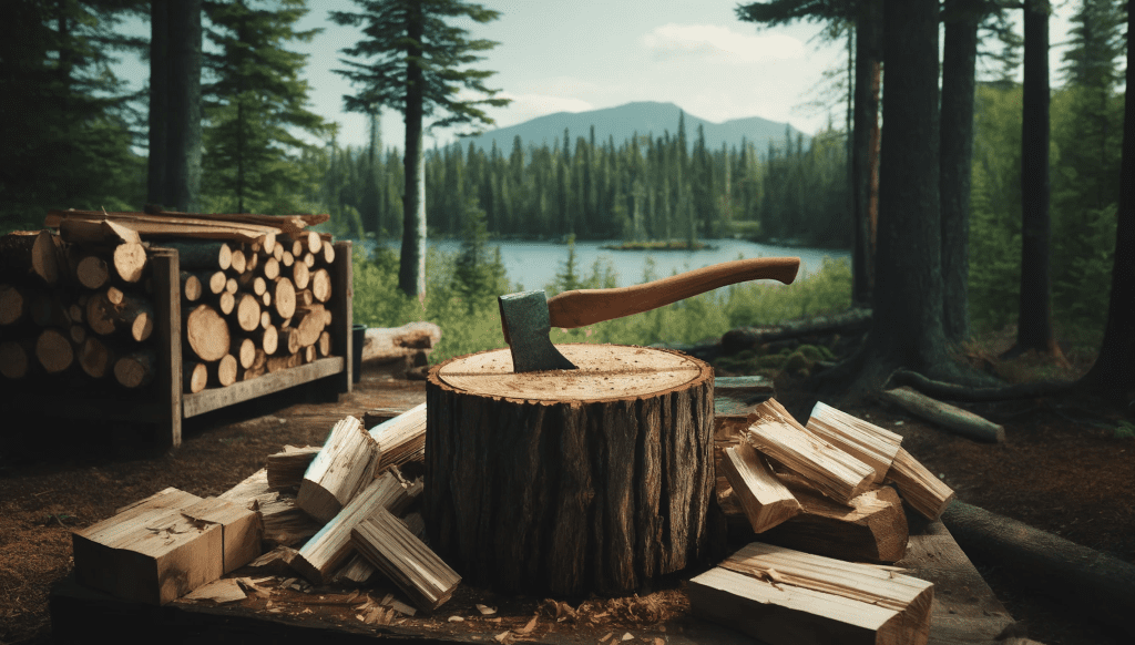 How to Safely and Efficiently Split Firewood With an Axe for Bonfires
