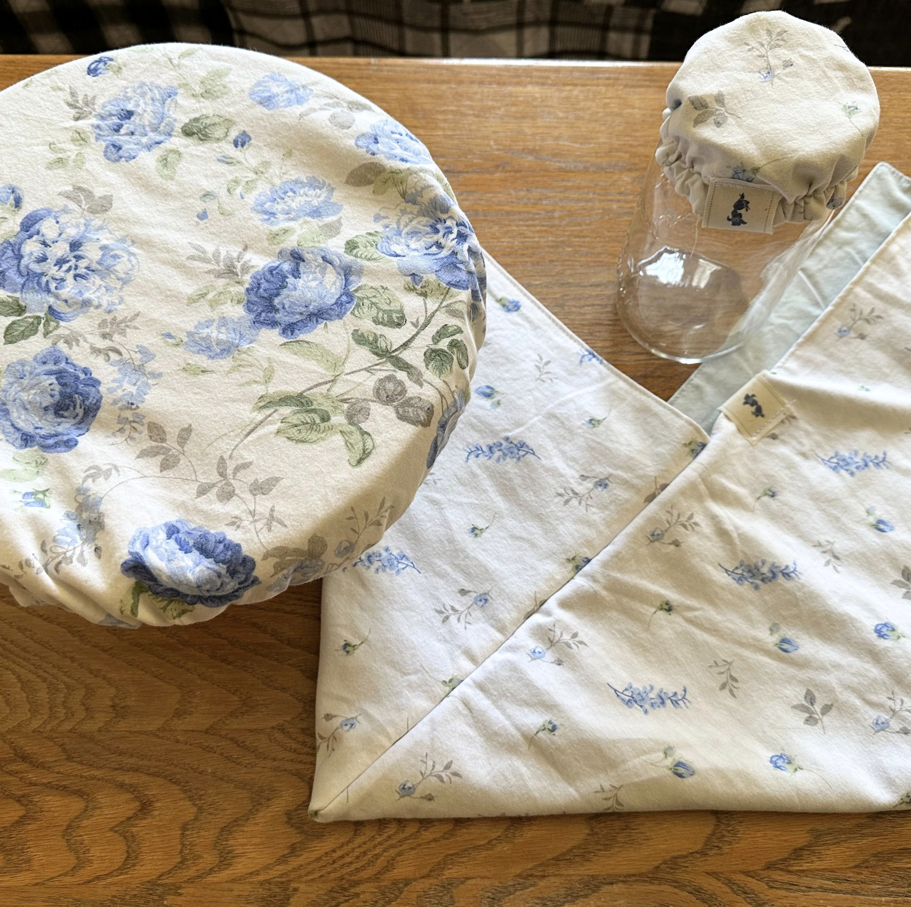 buy custom made limited edition one of a kind matching sourdough sets online in canada shop wild bluebell homestead to order sets crafted from reused vintage heirloom fabrics 9